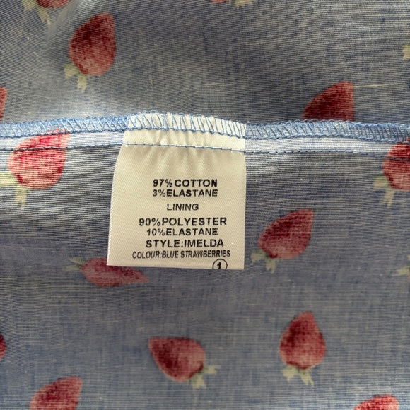 NWT! Lindy Bop Imelda Dress in Blue Strawberries XS - Picture 8 of 9